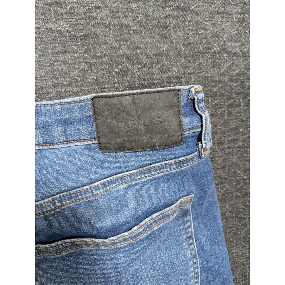 Express Mens Hyper Stretch Classic Straight Leg Jeans Blue Medium Wash 32x30 - Picture 6 of 7